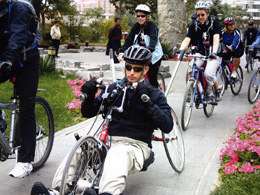 Piers Stone on handbike