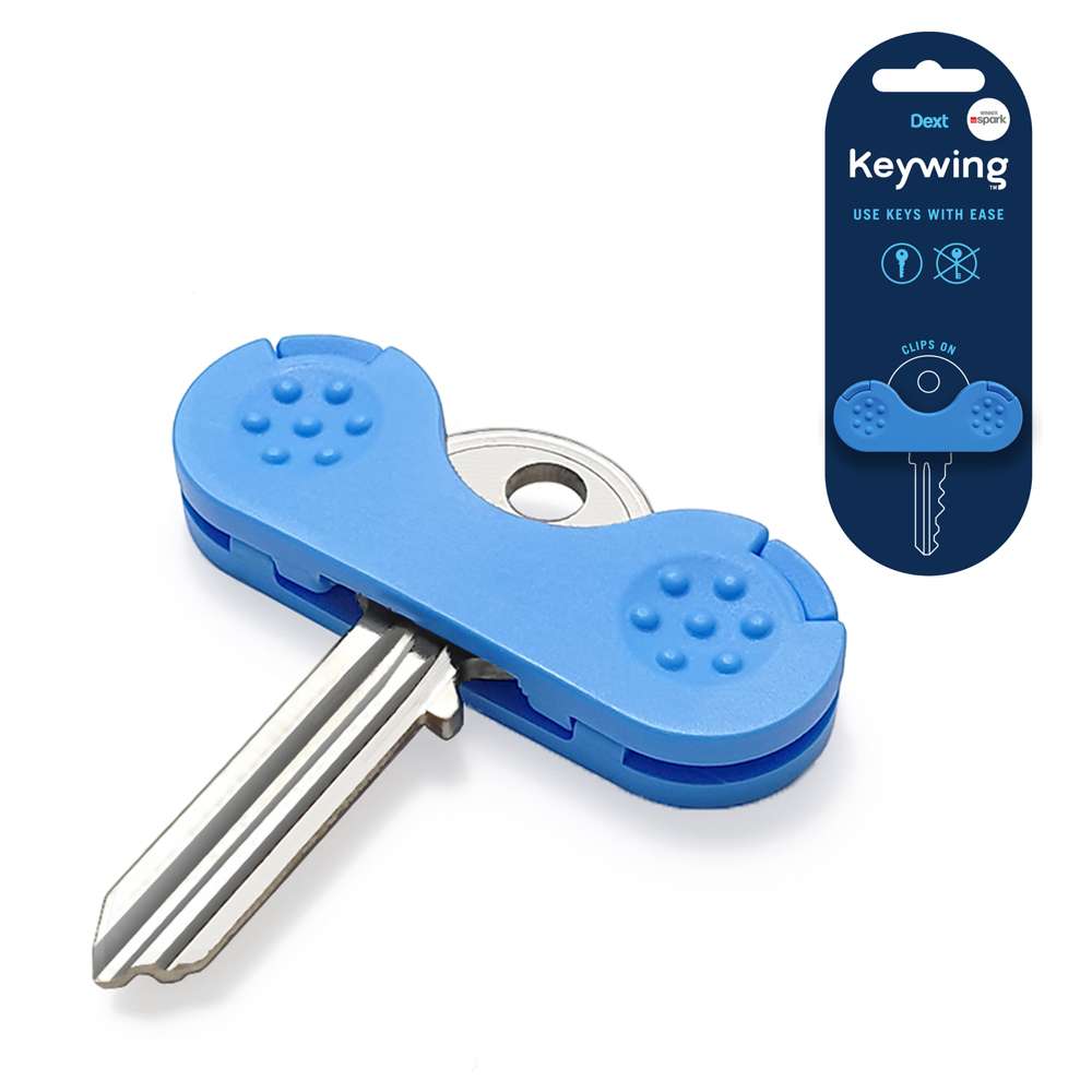 Blue key wings for making keys easier to turn