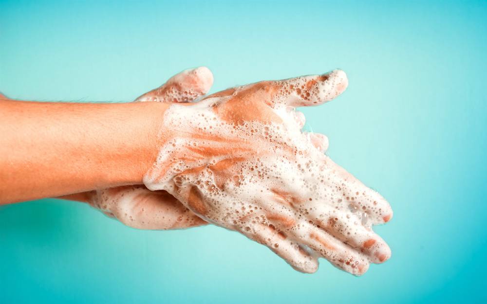 image of hand washing