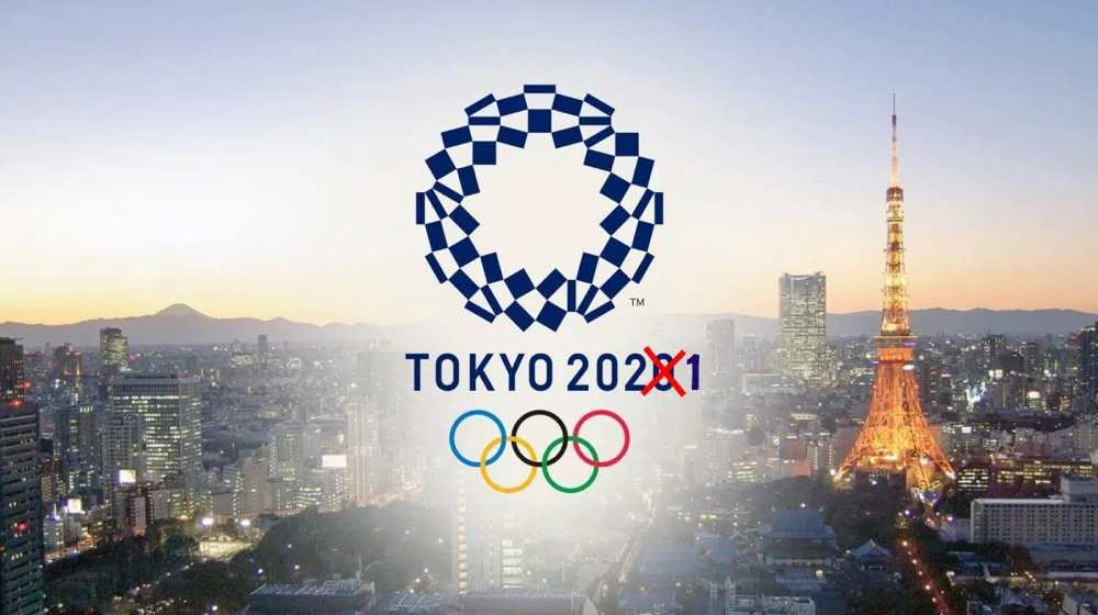 Tokyo Olympics logo with 2020 crossed out