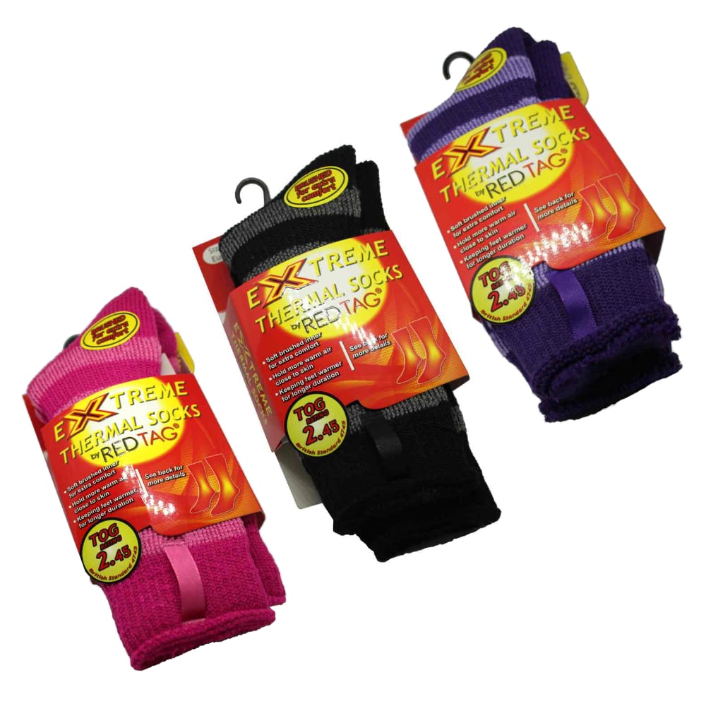 the three different thick socks with loops