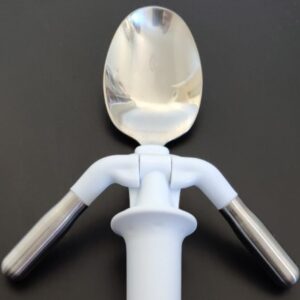 The EliSpoon, view from above. A stabilising spoon.
